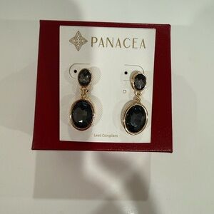 Black and Gold Drop Earrings